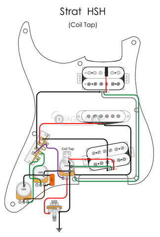 Electric Guitar Wiring: Strat HSH (Coil Tap) [Electric Circuit] , Free Sketch - DIAGRAMART AUTHOR, DiagramArt
