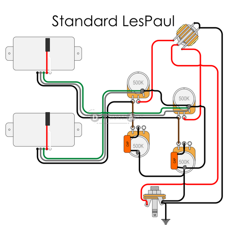 Electric Guitar Wiring: Standard LesPaul [Electric Circuit] , Free Sketch - DIAGRAMART AUTHOR, DiagramArt
