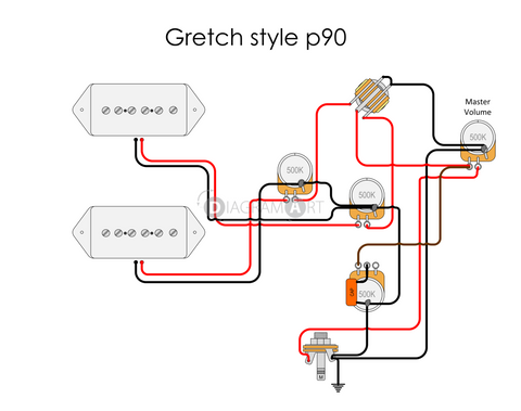 Electric Guitar Wiring: Gretch style p90 [Electric Circuit] , Free Sketch - DIAGRAMART AUTHOR, DiagramArt
